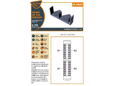 Arado Ar-240 exhausts for REVELL kit 