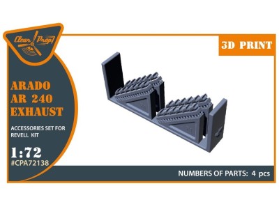 Arado Ar-240 exhausts for REVELL kit 
