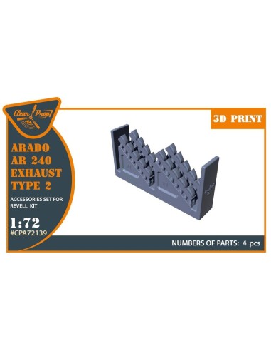 Arado Ar-240 exhausts type 2 for REVELL kit 