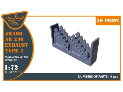 Arado Ar-240 exhausts type 2 for REVELL kit 