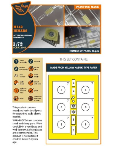 M142 Himars painting mask for Foreart kits 