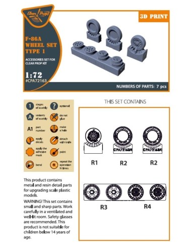F-86A wheel set type 1 for CP kits 