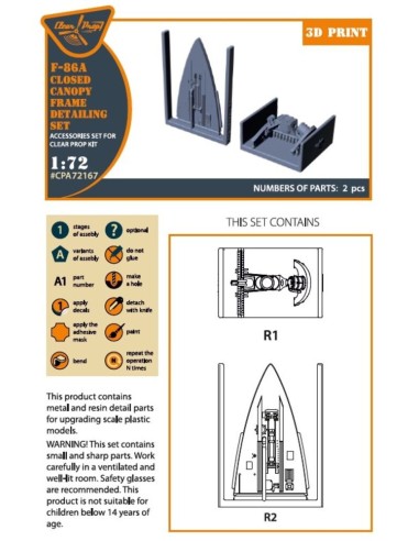 F-86A Closed canopy frame detailing set for CP kits 