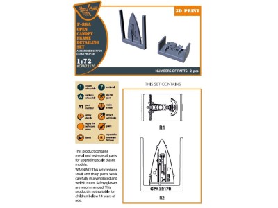 F-86A Open canopy frame detailing set for CP kits 