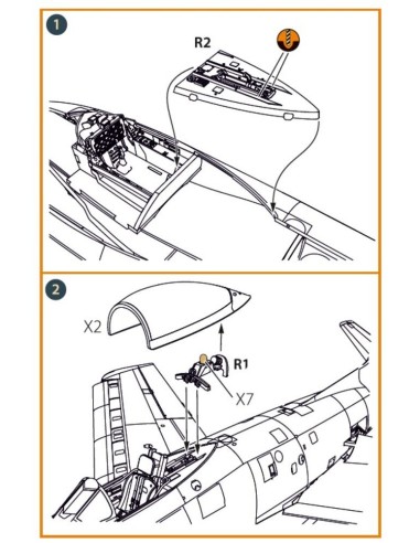 F-86A Open canopy frame detailing set for CP kits 