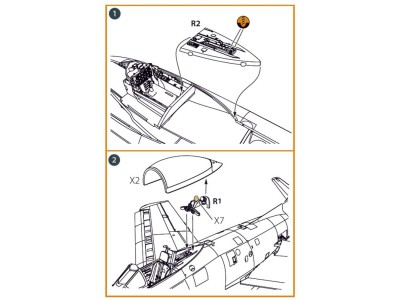 F-86A Open canopy frame detailing set for CP kits 