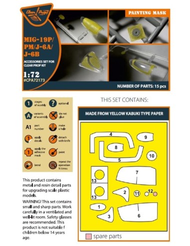 MiG-19P/PM/J-6A/J-6B painting mask for CP kits 