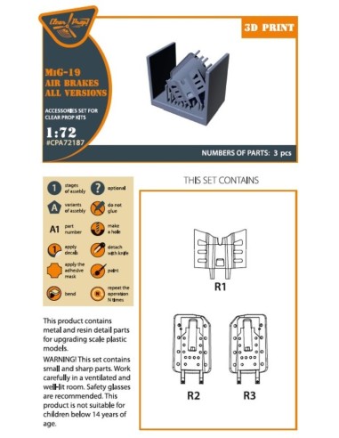 MiG-19 air brakes for CP kits 