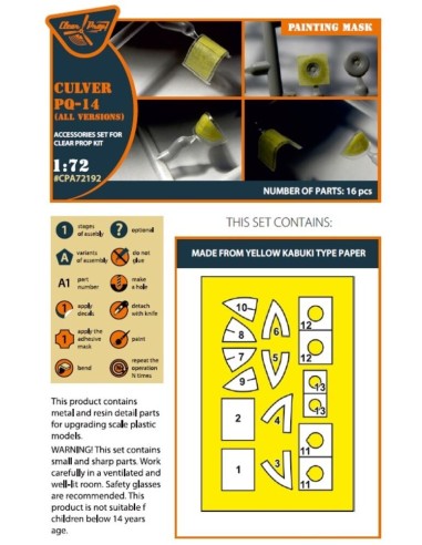 Culver PQ-14 (all versions) painting mask for CP kits 