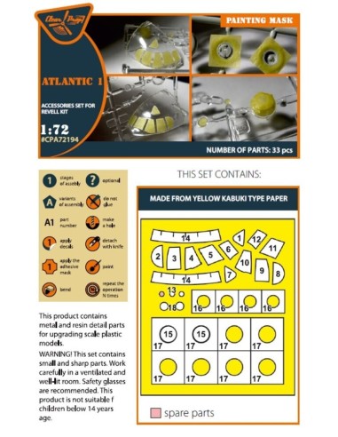 ATLANTIC 1 painting mask for REVELL kit 