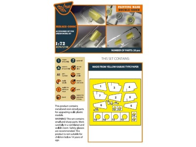 Mirage-2000C double-sided painting mask for Dream Model kits 