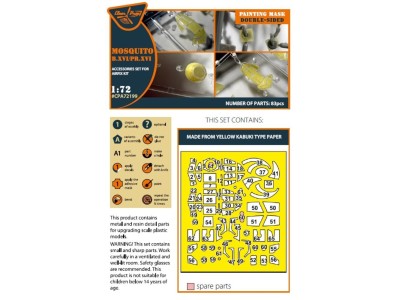Mosquito B.XVI/PRXVI double-sided painting mask for Airfix kit 