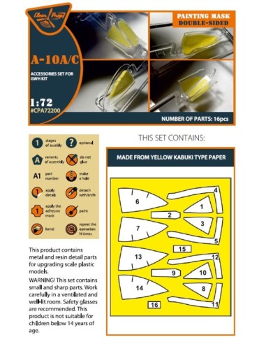 A-10 A/C double-sided painting mask for GWH kit 