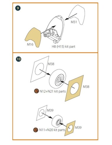 Mirage 2000B/N double-sided painting mask for Modelsvit kit 