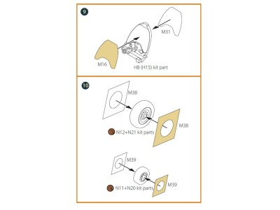 Mirage 2000B/N double-sided painting mask for Modelsvit kit 