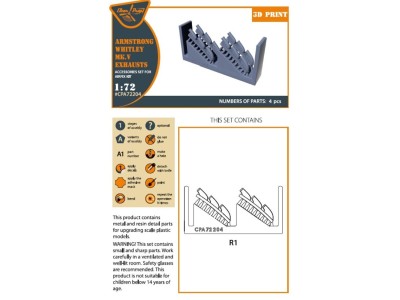Armstrong Whitley Mk.V exhausts for Airfix kits 