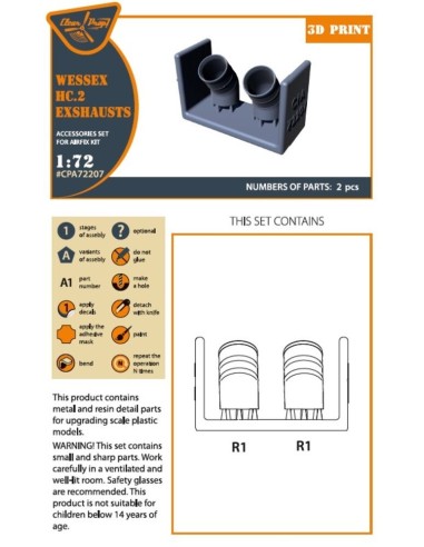 Wessex HC.2 Exhausts for Airfix kit 