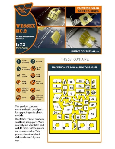 Wessex HC.2 double-sided painting mask for Airfix kit 