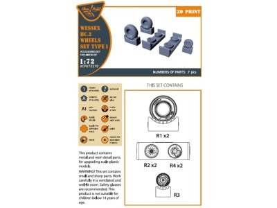 Wessex HC.2 Wheel set type 1 for Airfix kit 