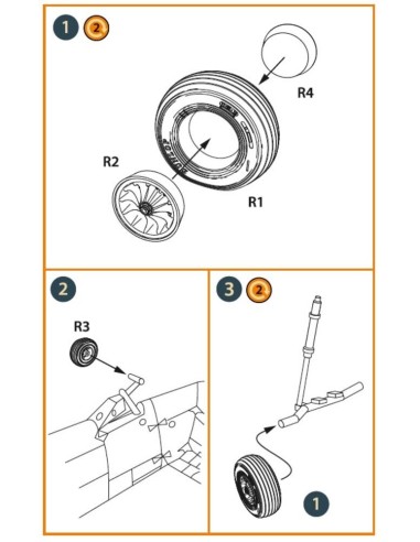 Wessex HC.2 Wheel set type 1 for Airfix kit 