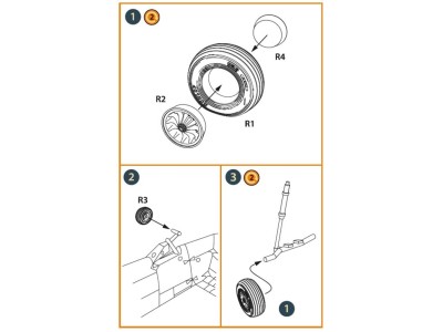 Wessex HC.2 Wheel set type 1 for Airfix kit 