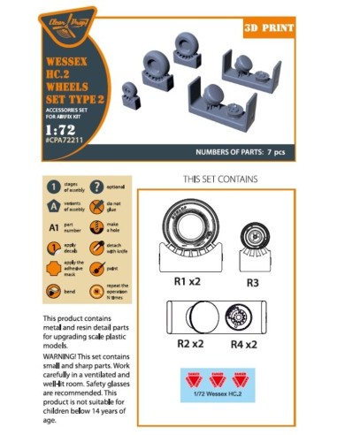 Wessex HC.2 Wheel set type 2 for Airfix kit 