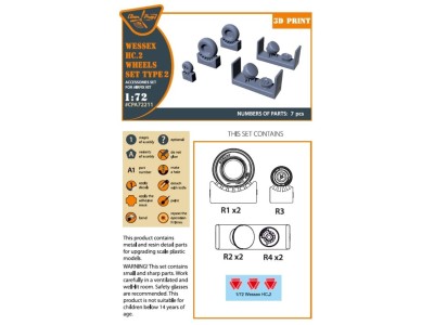 Wessex HC.2 Wheel set type 2 for Airfix kit 
