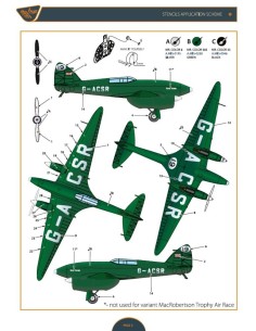 DH.88 Comet G-ACSR MacRobertson Trophy Air Race Decal for Mikromir kit  2