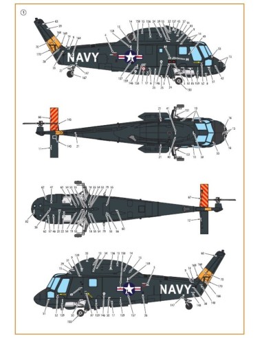 UH-2/SH-2 Seasprite (early version) technical stencils 