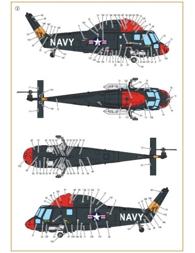 UH-2/SH-2 Seasprite (early version) technical stencils 