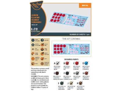 A5M2b Claude (early version) decal set for CP kit CP72006 