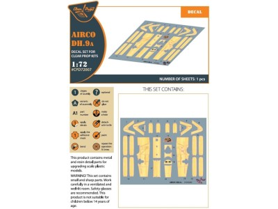 Airco DH.9a decal set for CP kits 