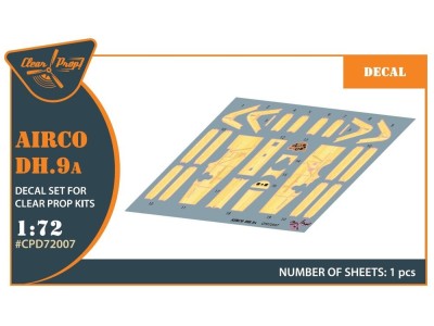 Airco DH.9a decal set for CP kits 