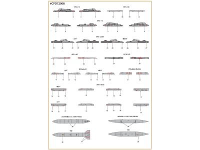 MiG-23ML, MLA, MLD, P, MLAE standard stencils for CP kits and other 