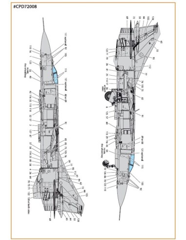MiG-23ML, MLA, MLD, P, MLAE standard stencils for CP kits and other 
