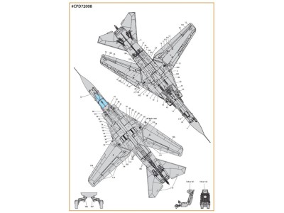 MiG-23ML, MLA, MLD, P, MLAE standard stencils for CP kits and other 