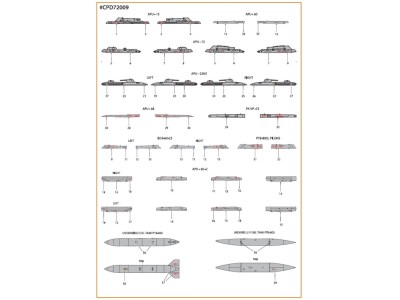 MiG-23ML, MLA, MLD, P, MLAE standard english stencils for CP kits and other 
