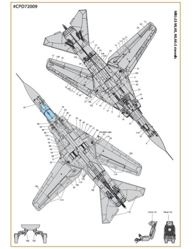 MiG-23ML, MLA, MLD, P, MLAE standard english stencils for CP kits and other 