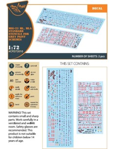 MiG-23ML, MLA standard stencils for grey paint schemes for CP kits and other 