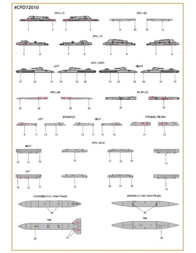 MiG-23ML, MLA standard stencils for grey paint schemes for CP kits and other 