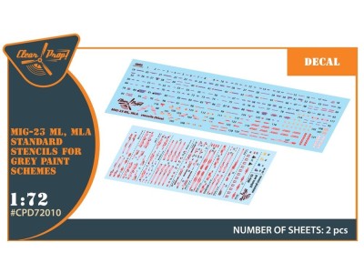 MiG-23ML, MLA standard stencils for grey paint schemes for CP kits and other 