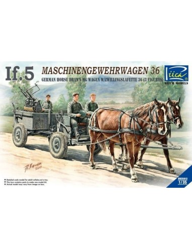 WWII German IF-5 Horse Drawn MG Wagon with Zwillingslafette 