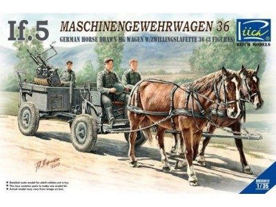 WWII German IF-5 Horse Drawn MG Wagon with Zwillingslafette 