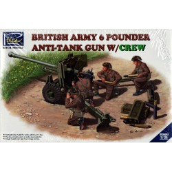 British Army 6 Pounder Infantry Anti-tank Gun w/Crews (4 figures) 