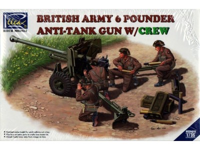 British Army 6 Pounder Infantry Anti-tank Gun w/Crews (4 figures) 