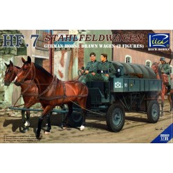 German Hf.7 Horse drawn Steel field wage w/2Horses &2 Figures 