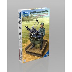 WWII German Zwillingssockel 36 Anti-Aircraft MG Mount w.Solider(include PE&Decal 