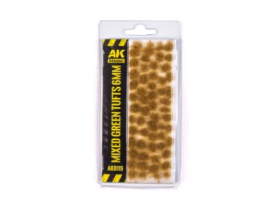 Mixed Green Tufts  6mm 
