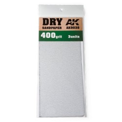 Dry Sandpaper 400 Grit. 3 units 