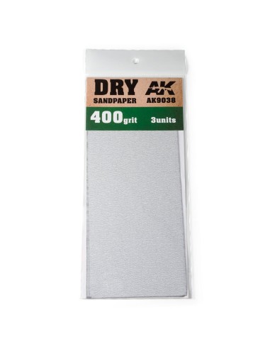 Dry Sandpaper 400 Grit. 3 units 